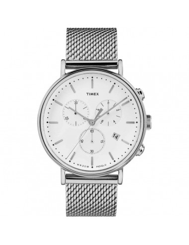 Timex Men's Chronograph Watch - Fairfield White Dial Mesh Bracelet | TW2R27100VQ brillant des détails fins