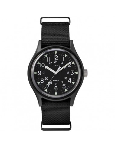 Timex Men's Quartz Watch - MK1 Black Dial Black Nylon Strap | TW2R37400VQ destockage