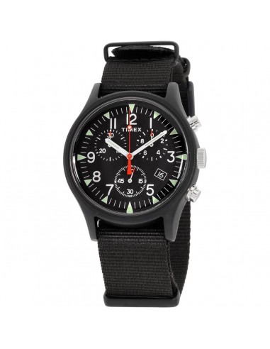 Timex Men's Chronograph Watch - MK1 Black Dial Black Nylon Strap | TW2R67700VQ Comparez et commandez 