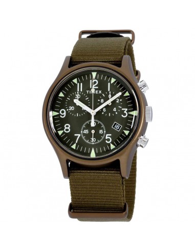 Timex Men's Chronograph Watch - MK1 Green Dial Green Nylon Strap | TW2R67800VQ de votre