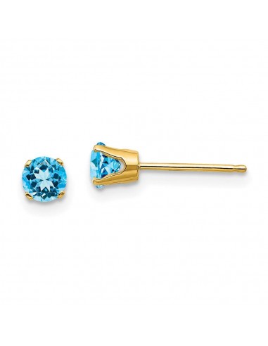 14k 4mm December/Blue Topaz Post Earrings une grave pollution 