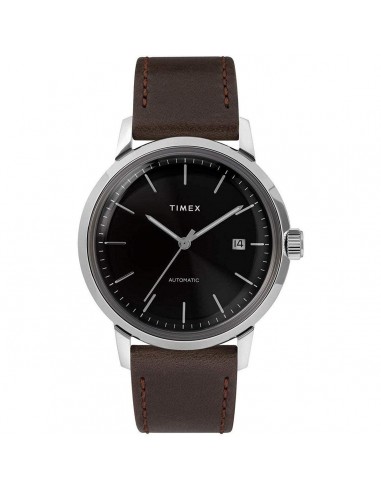 Timex Men's Automatic Watch - Marlin Black Dial Brown Leather Strap | TW2T23000ZV Les magasins à Paris