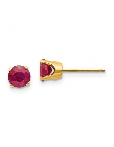 14k 5mm Ruby Earrings - July meilleur choix