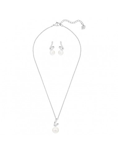 Swarovski Women's Jewelry Set - Gabriella Pearl Rhodium Plated | 5416177 du meilleur 