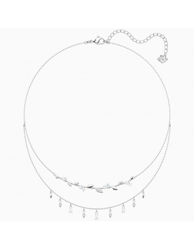 Swarovski Women's Necklace - Mayfly Double Layered Rhodium Plated | 5482078 la colonne vertébrale