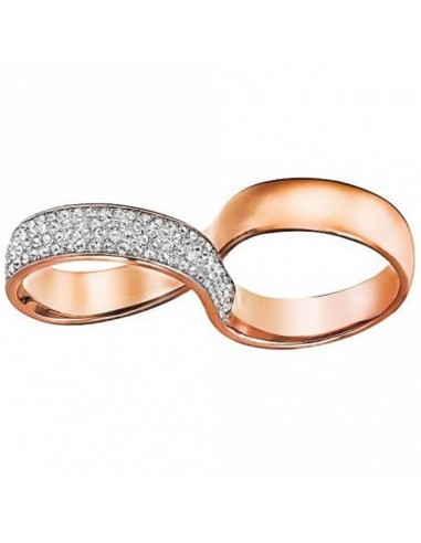 Swarovski Women's Double Ring - Exist Rose Gold Stainless Steel Infinity | 5221582 france