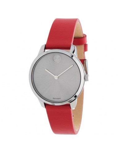 Movado Women's Quartz Watch - Bold Grey Dial Red Leather Strap | 3600663 plus qu'un jeu 