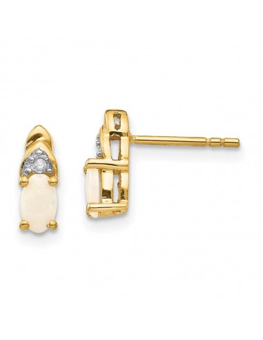 14K Diamond & Opal Earrings de l' environnement