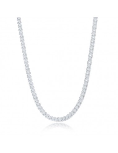 Sterling Silver 3mm Franco Chain (100 Gauge) - Rhodium Plated à prix réduit toute l'année