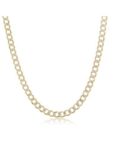 Sterling Silver 4.2mm Pave Cuban Chain - Gold Plated pas cher chine