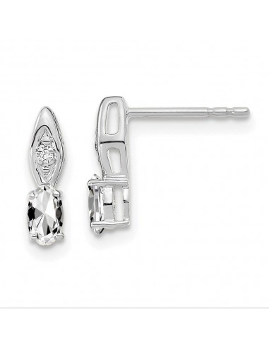 14k White Gold White Topaz Diamond Earring suggérées chez