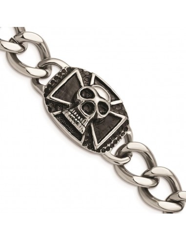 Stainless Steel Polished Skull Bracelet Economisez 