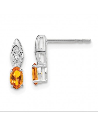 14k White Gold Citrine Diamond Earring Vous souhaitez 