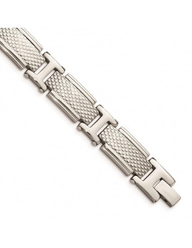 Stainless Steel Polished and Textured Bracelet acheter en ligne