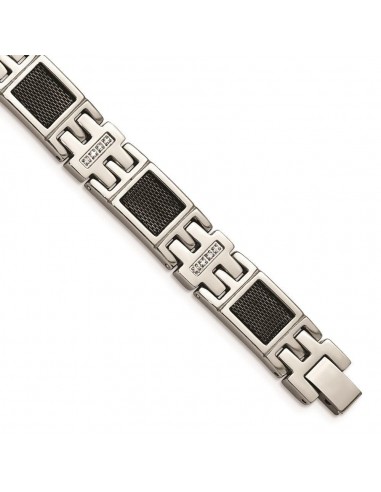 Stainless Steel Black IP-plated Mesh1/3ct tw. Diamond Bracelet 50-70% off 