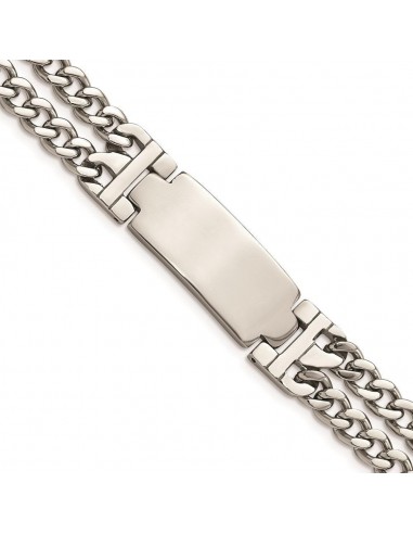 Stainless Steel Polished Adjustable 7.75 with 1/2 inch ext. ID Bracelet meilleur choix