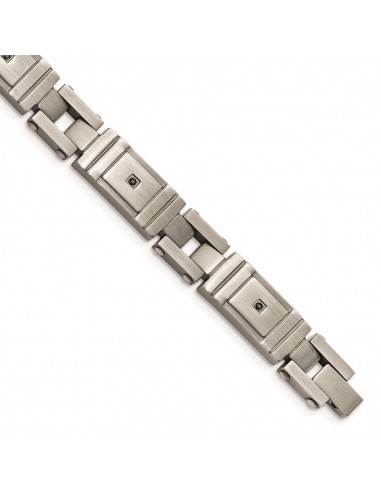 Stainless Steel Antiqued Brushed CZ Bracelet votre