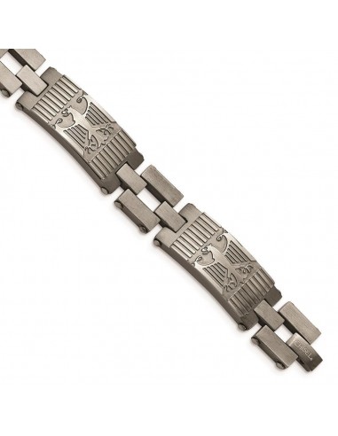 Stainless Steel Antiqued Polished and Brushed Bracelet s'inspire de l'anatomie humaine