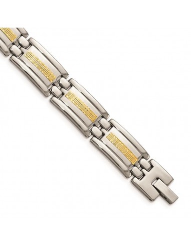 Stainless Steel Polished w/14k Gold Link Bracelet de la marque