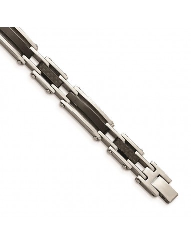 Stainless Steel Polished Blk IP-plated Solid Black Carbon Fiber Links Brac vente chaude votre 