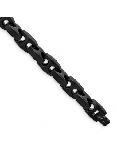 Stainless Steel Brushed Black IP Link Bracelet Livraison rapide