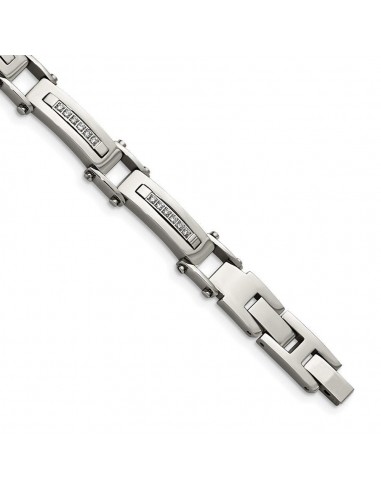 Stainless Steel Polished CZ w/.50in ext. Link Bracelet de pas cher