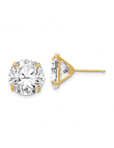 14k 11mm Round CZ Post Earrings prix