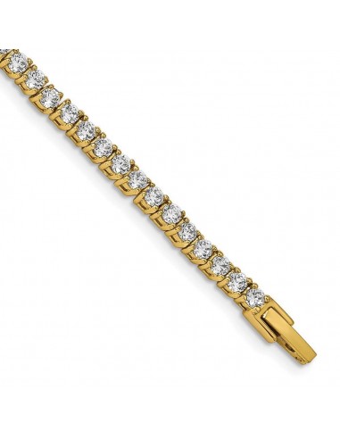 Stainless Steel Polished Yellow IP-plated with CZ 7.5in Tennis Bracelet du meilleur 