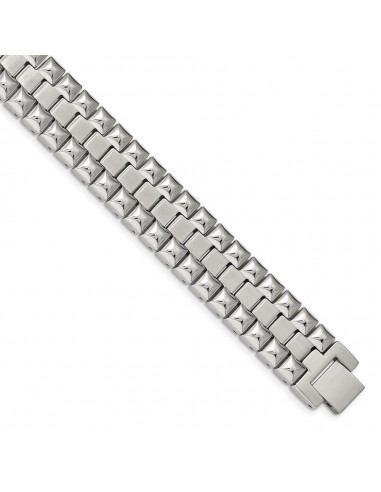 Stainless Steel Brushed and Polished 8.25in Heavy Link Bracelet Comparez et commandez 