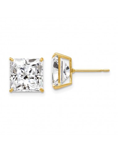 14k 9mm Square CZ Post Earrings la colonne vertébrale