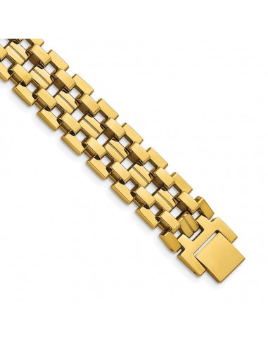 Stainless Steel Polished Yellow IP-plated 8.25in Link Bracelet livraison gratuite