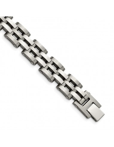 Stainless Steel Brushed and Polished 8.75in Link Bracelet Fin de série