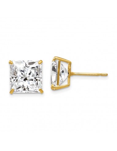 14k 10mm Square CZ Post Earrings commande en ligne