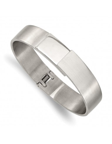 Stainless Steel Brushed and Polished 13mm Hinged Bangle français