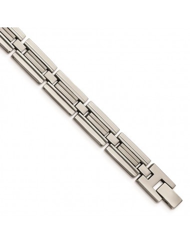 Stainless Steel Brushed and Polished 8.5in Link Bracelet de France