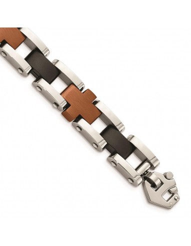 Stainless Steel Brown & Black IP-plated 8.75in Bracelet Comment ça marche