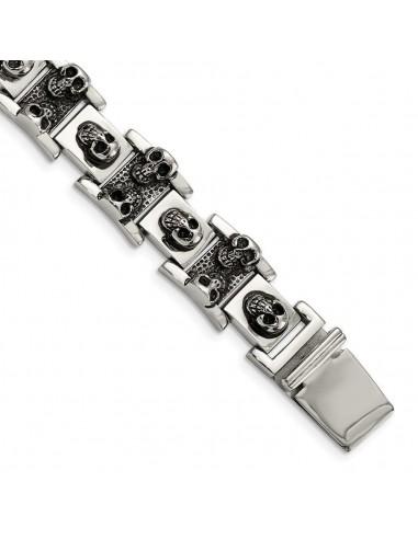 Stainless Steel Skull 8.25in Bracelet de France