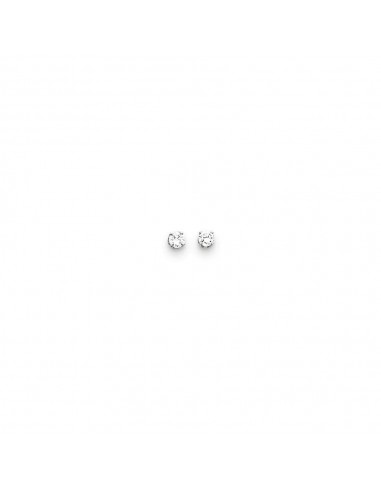 14k White Gold 3.5mm CZ stud earrings Véritable concentré