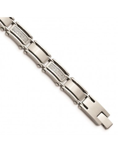 Stainless Steel Double Row Diamonds 8.5 Bracelet paiement sécurisé