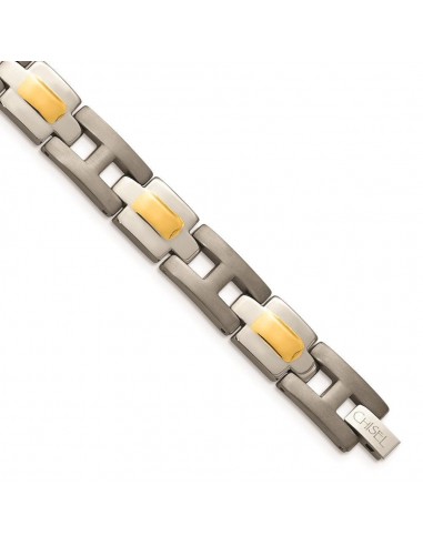 Titanium Yellow IP-Plated 9in Bracelet vous aussi creer 