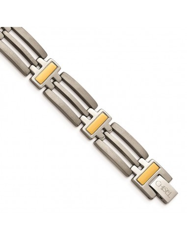 Titanium Yellow IP-Plated 8.5in Bracelet d'Europe débarque