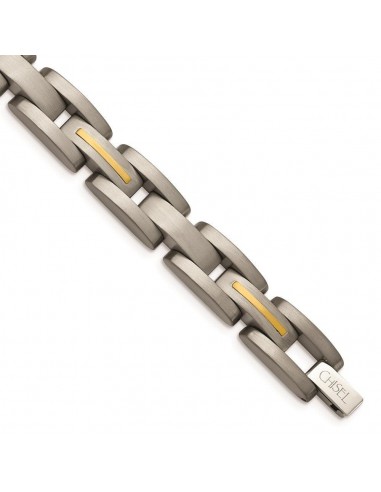 Titanium with 14k Yellow Inlay Accent Bracelet Comment ça marche