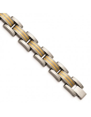 Titanium/14K Inlay Polished/Matte Bracelet prix