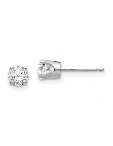 14k White Gold 4.5mm CZ stud earrings vente chaude votre 