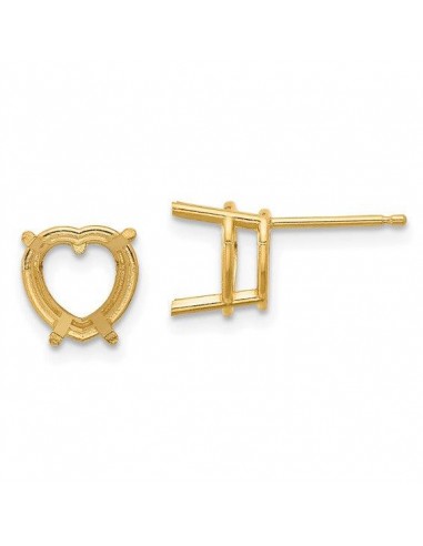 14k 8mm Heart Earring Mountings No Stones Included No Backs le concept de la Pate a emporter 