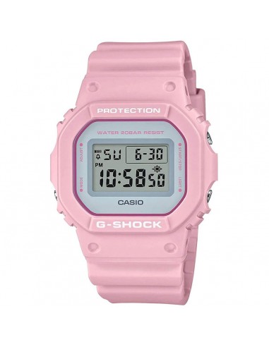 Casio Men's Quartz Watch - G-Shock Pink Resin Strap Digital Grey Dial | DW5600SC-4 de technologie