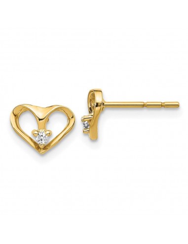 14k Yellow Gold Fancy Diamond Heart Earring Mountings No Stones No Backs offre 