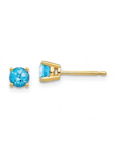 14k 4mm Blue Topaz Earrings JUSQU'A -70%! 