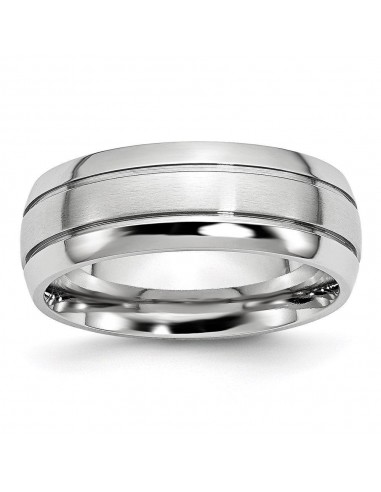 Cobalt Polished and Satin Grooved 8mm Band s'inspire de l'anatomie humaine