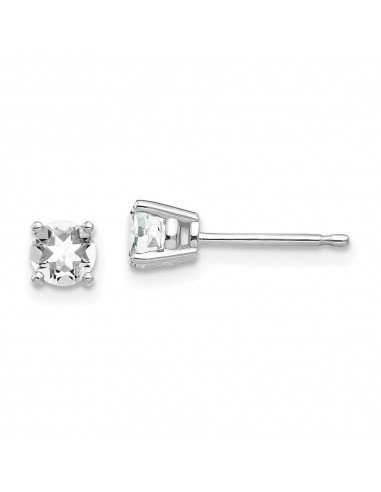 14k White Gold 4mm Cubic Zirconia Earrings à prix réduit toute l'année